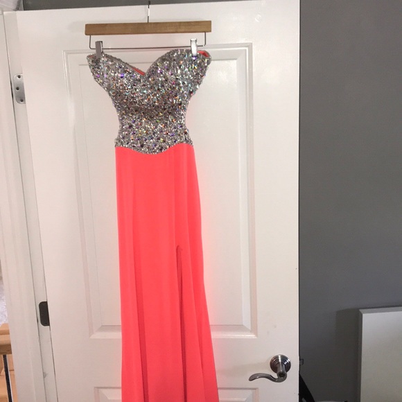 La Femme Dresses & Skirts - Pink Rhinestone prom dress